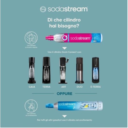Bombola SodaStream 2260356 Da 60L Bianca - Con Ritiro Gratuito Della Bombola Vuota A Domicilio