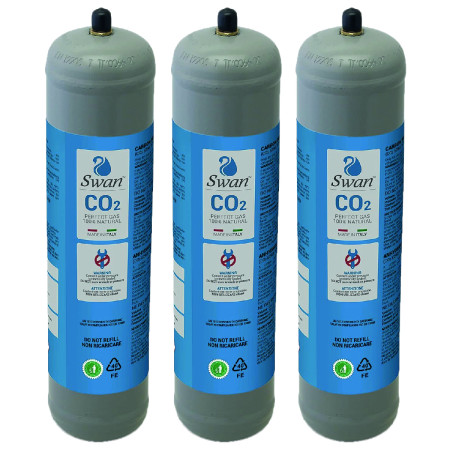 Scatola 3 bombole Co2 Usa e Getta 600 gr Swan