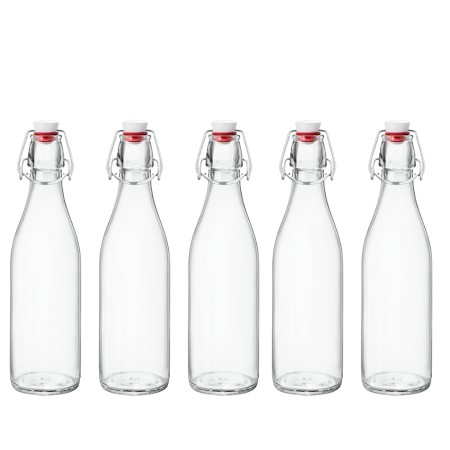 Bottiglia vetro 1 litro tappo ermetico 5 pezzi Swan