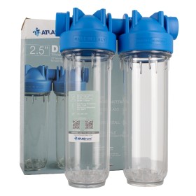 Batteria twin porta filtro 10"  trasparente-trasparente