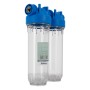 Batteria twin porta filtro 10"  trasparente-trasparente