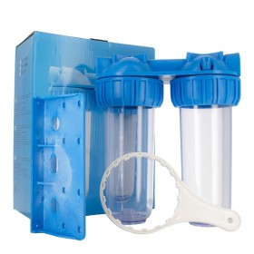 Batteria twin contenitore tazza porta filtro 10"
