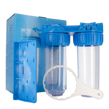 Batteria twin contenitore tazza porta filtro 10"