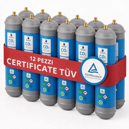 Scatola 12 bombole Co2 Usa e Getta 600 gr Swan